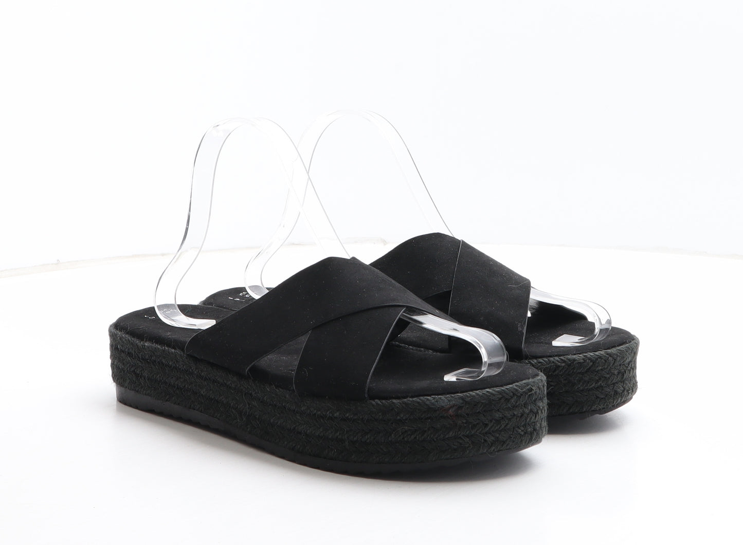 Primark Womens Black Polyester Espadrille Sandal UK 7 40