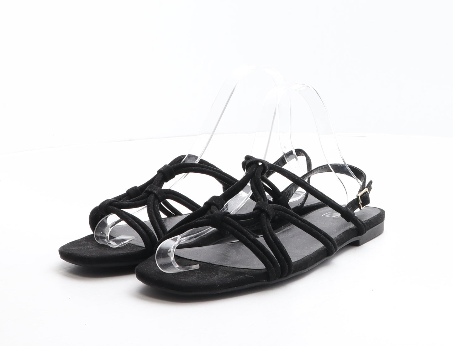 F&F Womens Black Polyester Slingback Sandal UK 6 39
