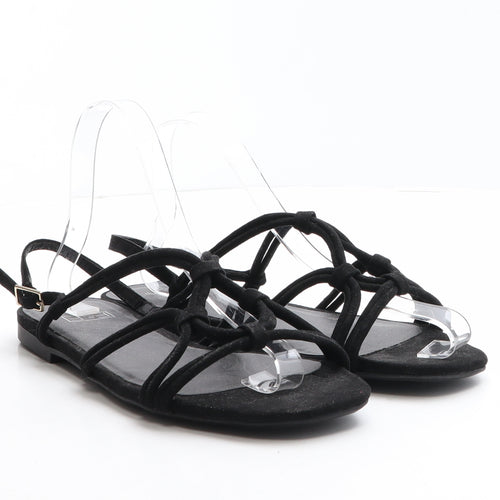 F&F Womens Black Polyester Slingback Sandal UK 6 39