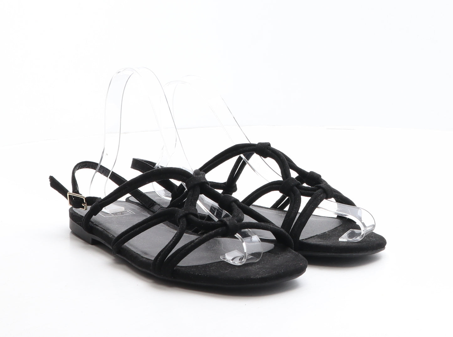 F&F Womens Black Polyester Slingback Sandal UK 6 39