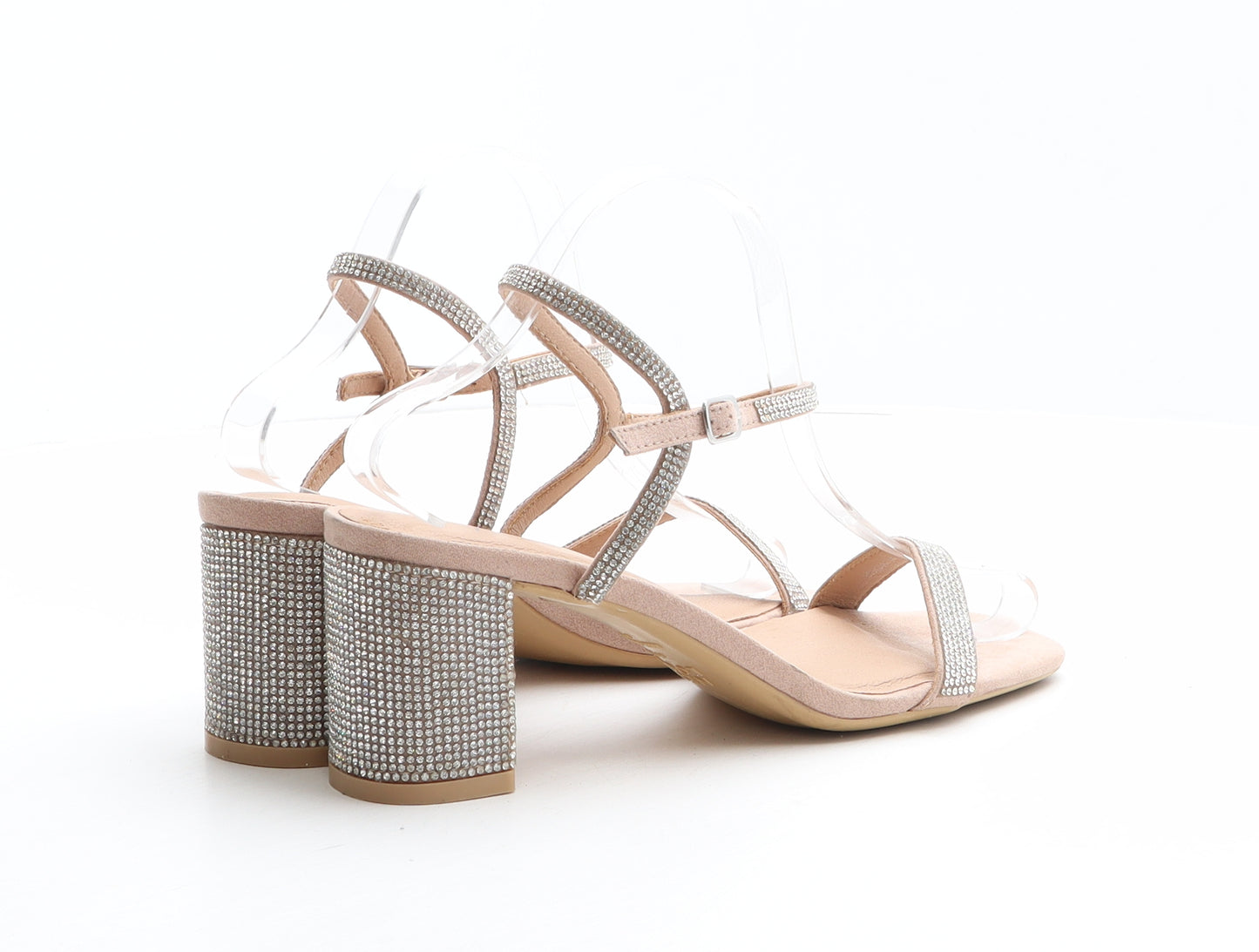 New Look Womens Beige Polyester Strappy Heel UK 6 39