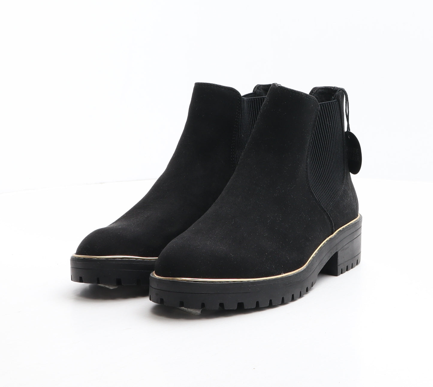 New Look Womens Black Fabric Chelsea Boot UK 4 37 - Wide fit