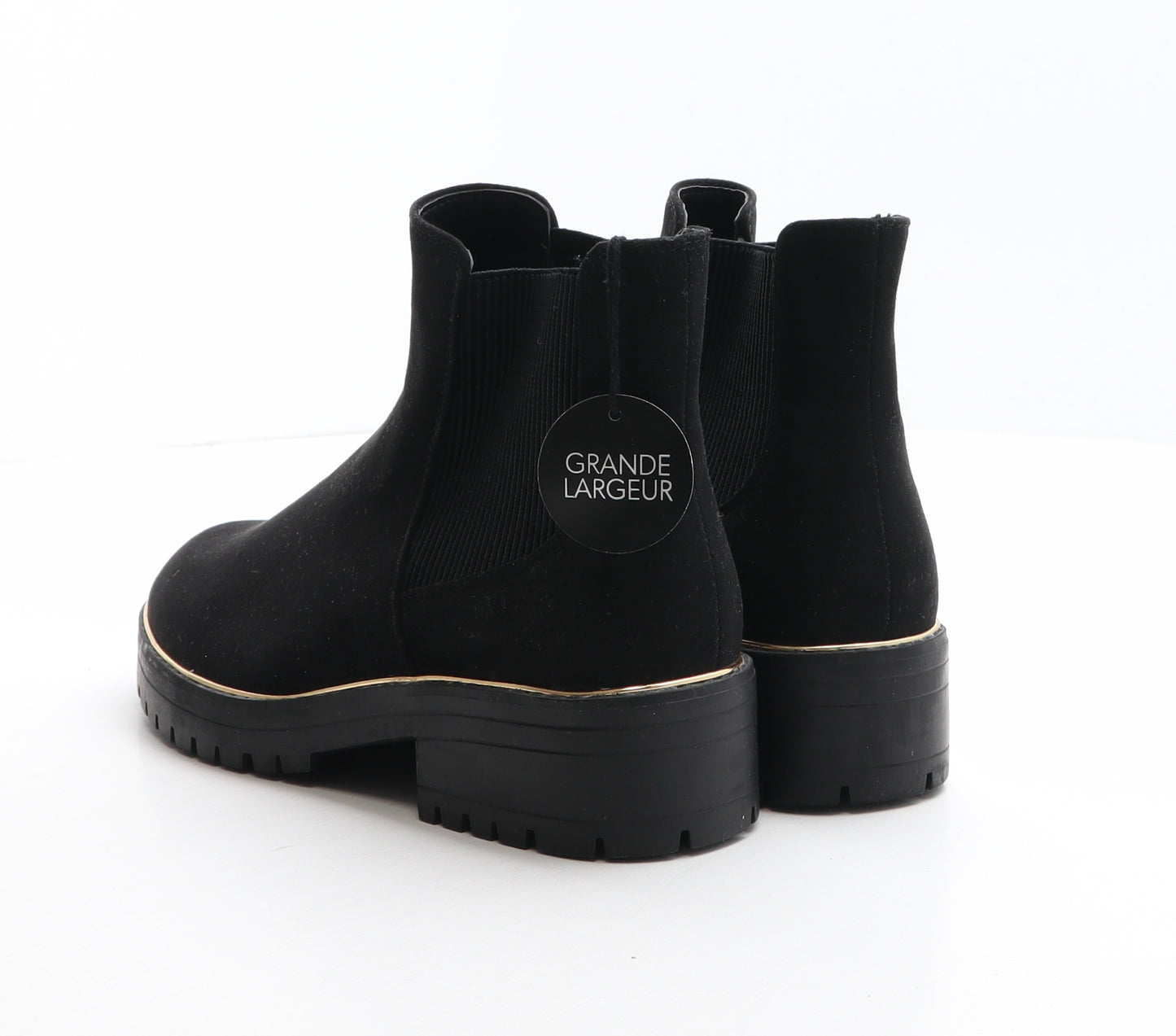 New Look Womens Black Fabric Chelsea Boot UK 4 37 - Wide fit