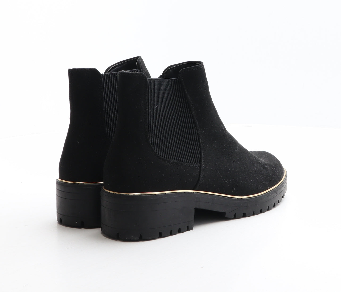 New Look Womens Black Fabric Chelsea Boot UK 4 37 - Wide fit