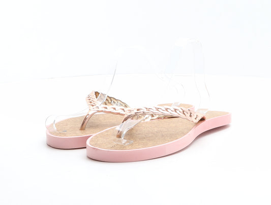 Atmosphere Womens Pink Synthetic Flip-Flop Sandal UK 7 40