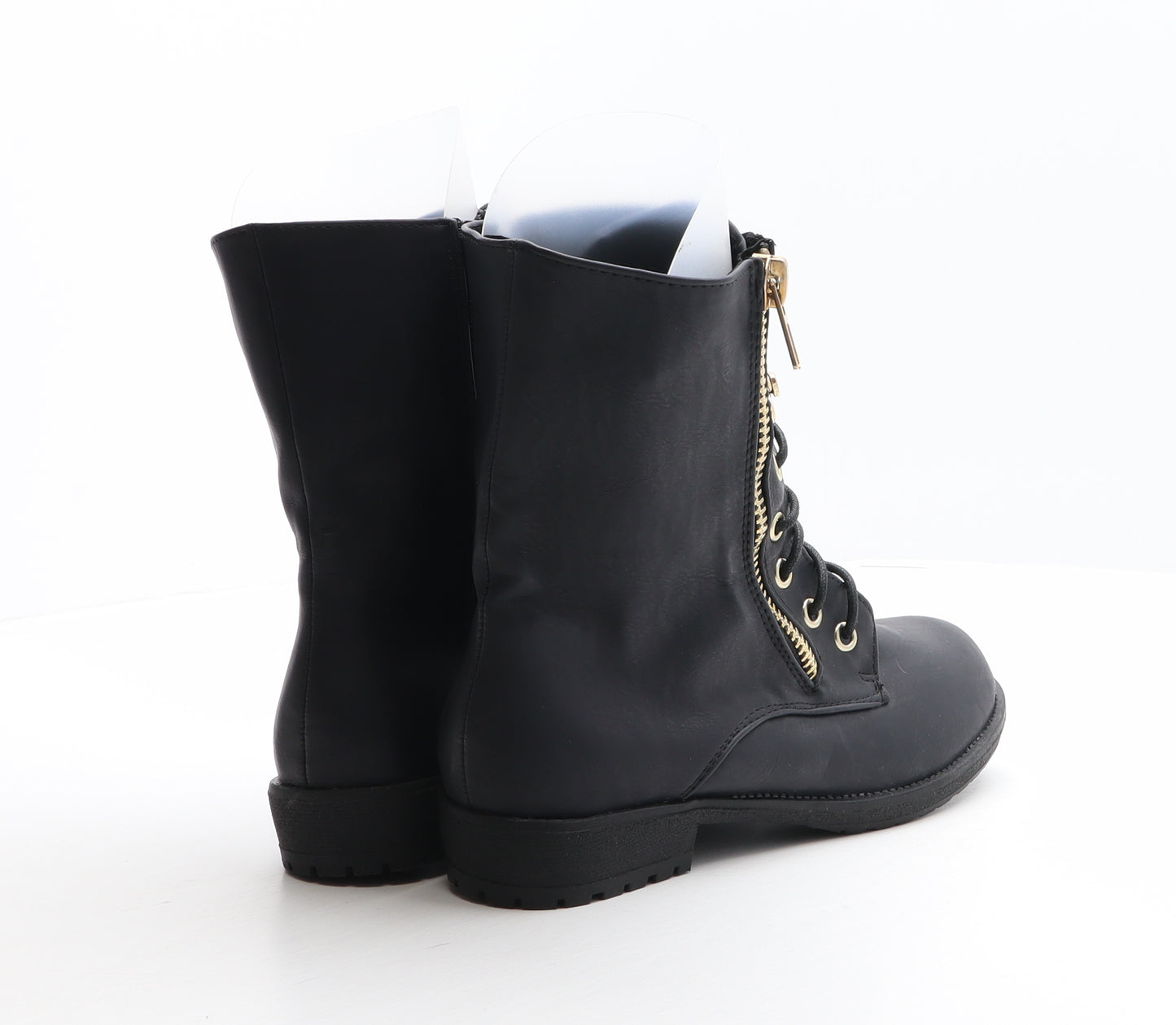 Bestelle Womens Black Synthetic Combat Boot UK 5 38