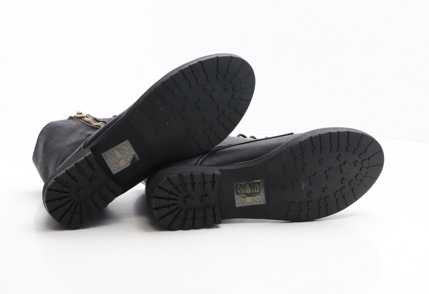 Bestelle Womens Black Synthetic Combat Boot UK 5 38