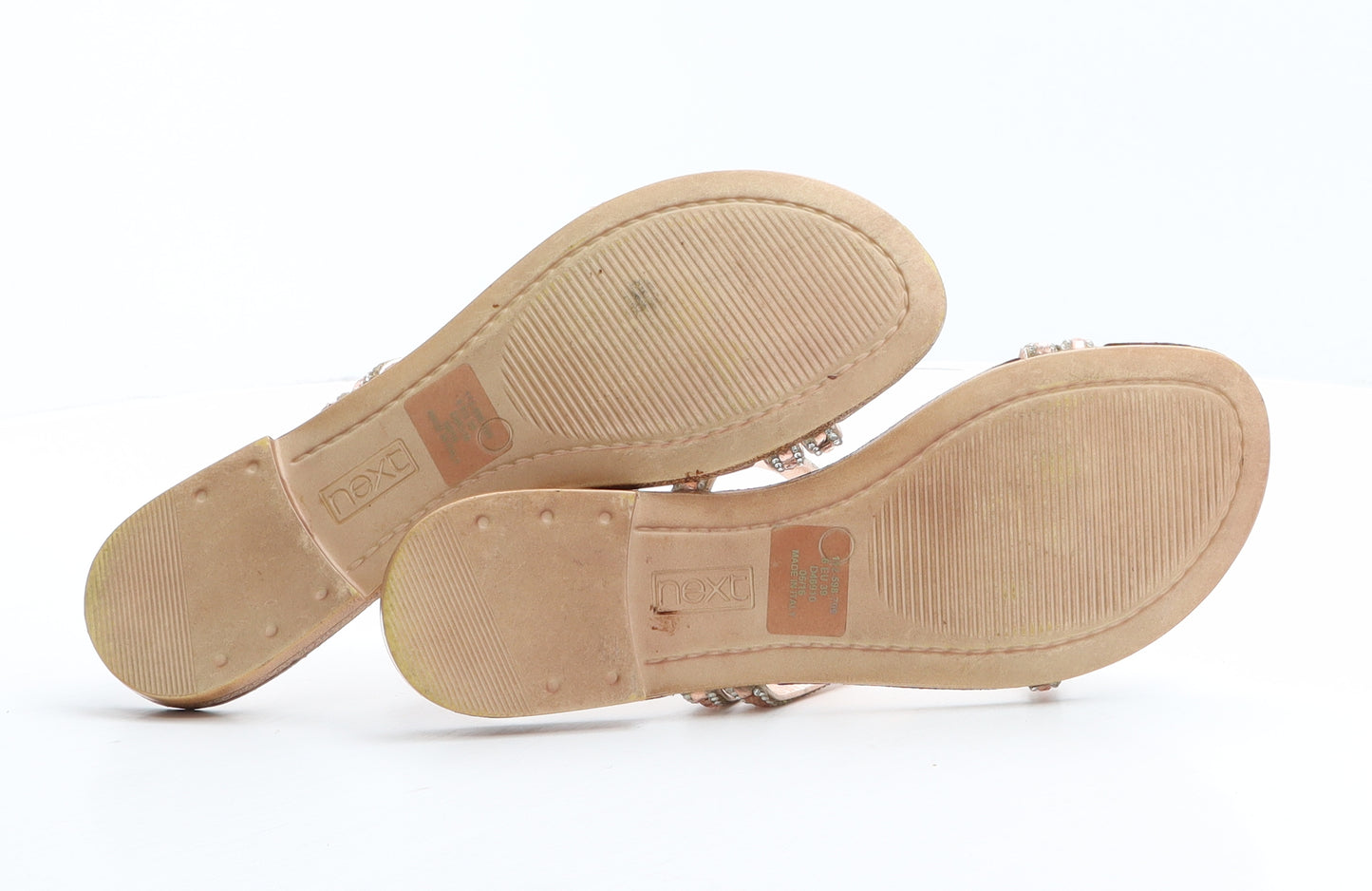 NEXT Womens Gold Synthetic Strappy Sandal UK 6 39