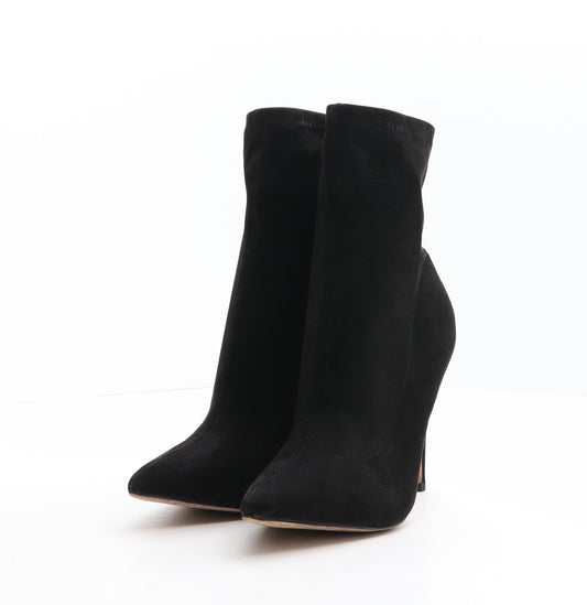 Public Desire Womens Black Polyester Sock Boot UK 6