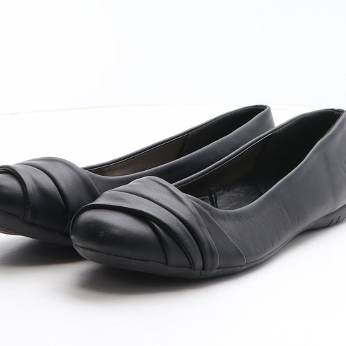 George Womens Black Leather Ballet Flat UK 7 41
