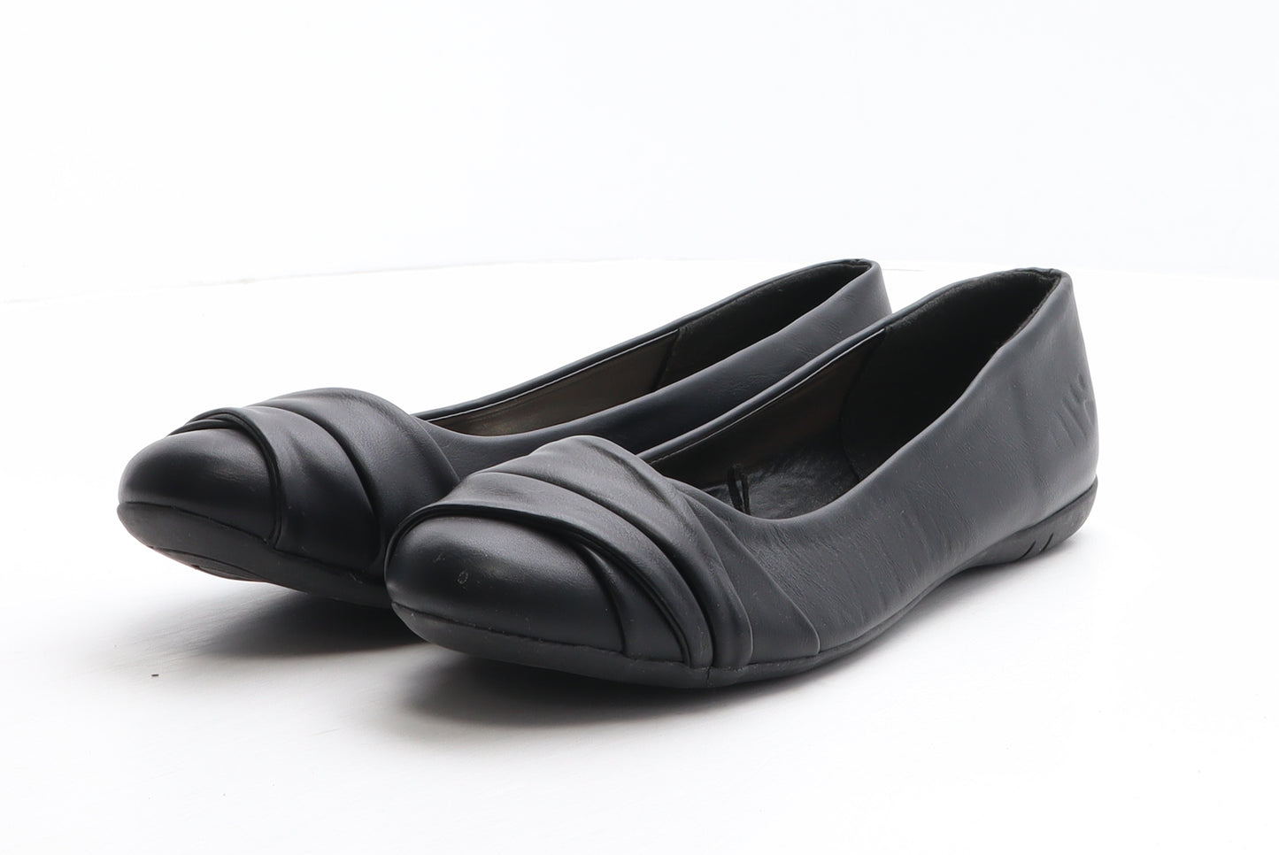George Womens Black Leather Ballet Flat UK 7 41