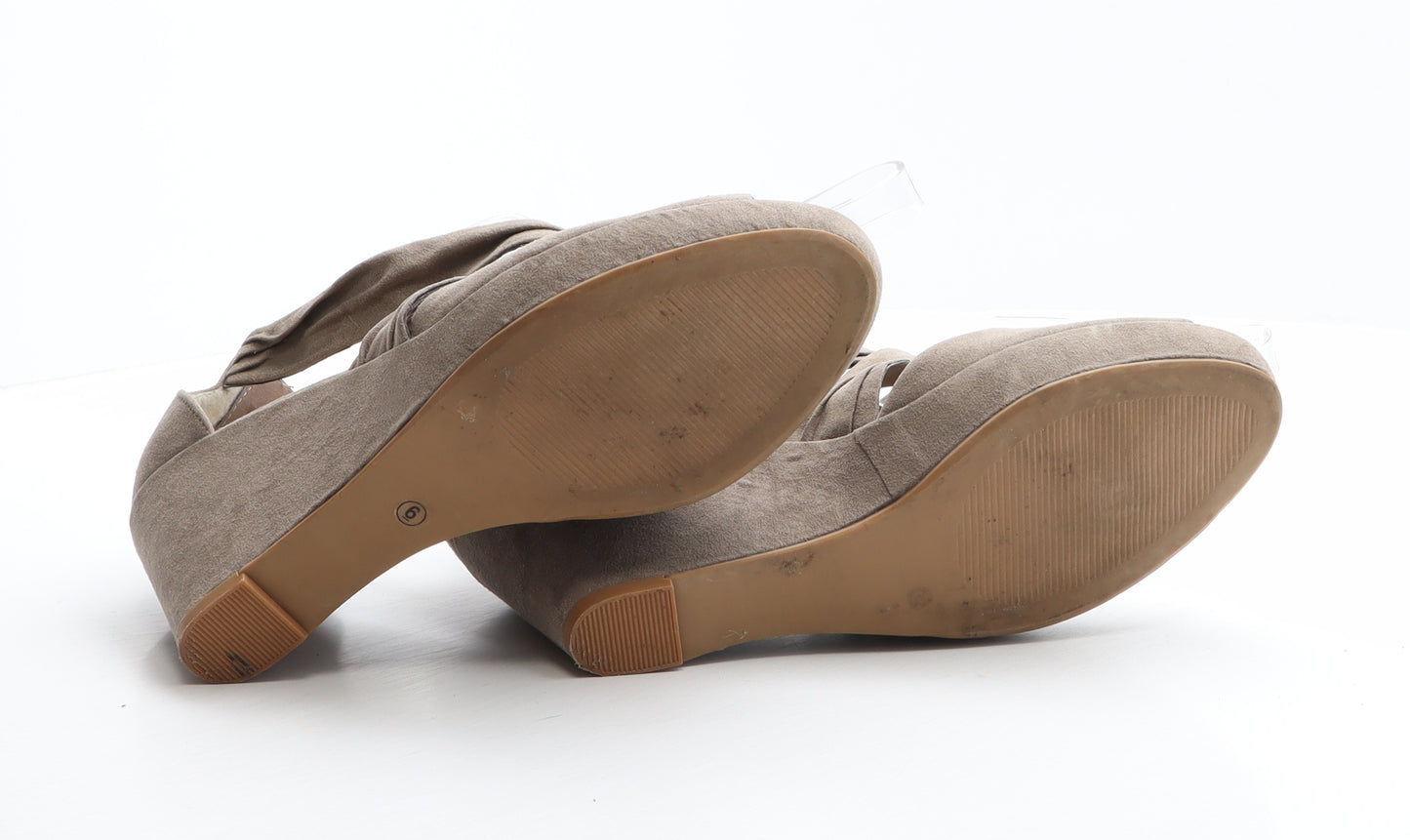 Dorothy Perkins Womens Grey Polyester Strappy Heel UK 6