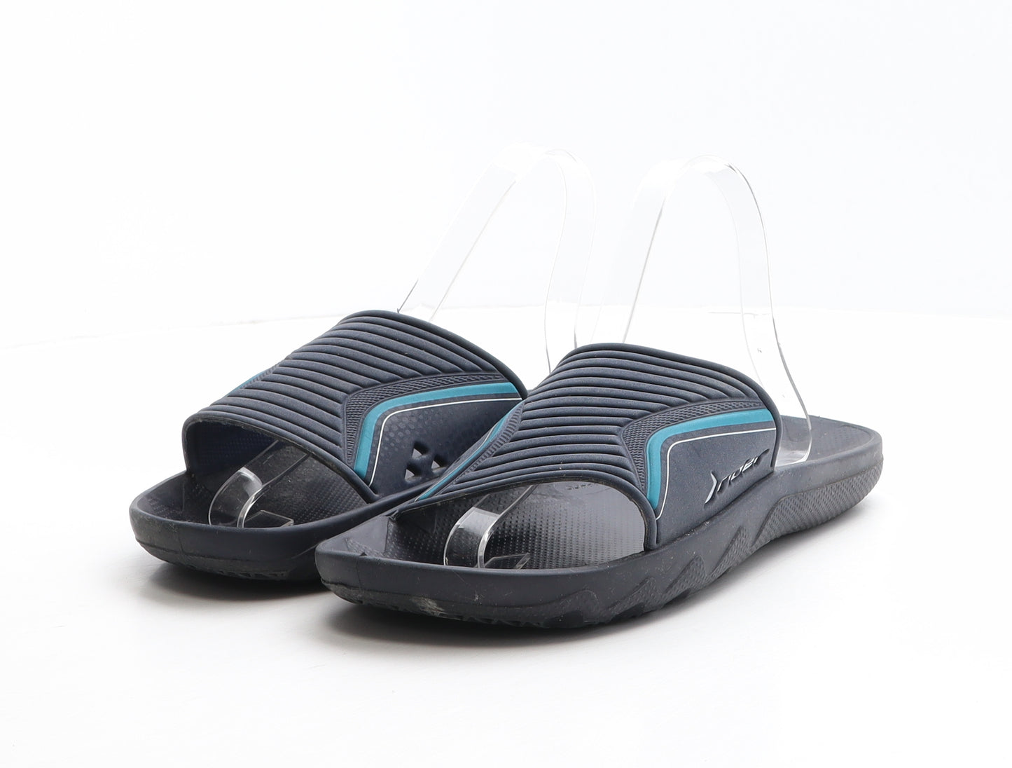 Rider Mens Blue Geometric Synthetic Slider Sandal UK 9 43