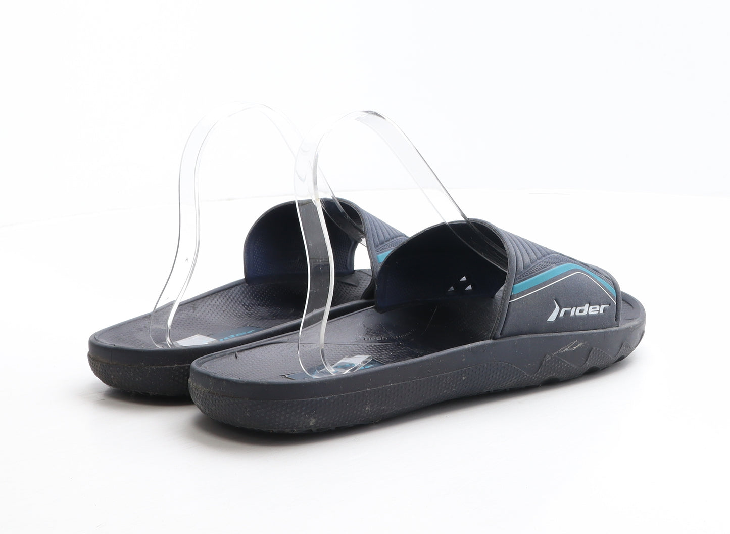 Rider Mens Blue Geometric Synthetic Slider Sandal UK 9 43