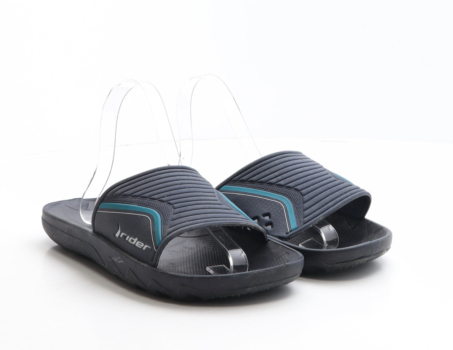 Rider Mens Blue Geometric Synthetic Slider Sandal UK 9 43
