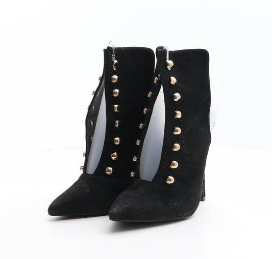 Missguided Womens Black Polyester Bootie Boot UK 6 - Cut out