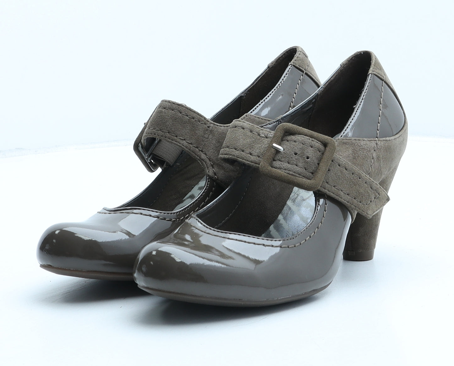 Clarks Womens Brown Synthetic Court Heel UK 5