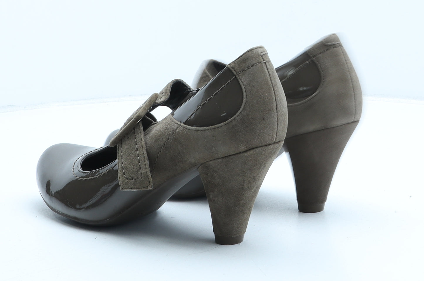Clarks Womens Brown Synthetic Court Heel UK 5