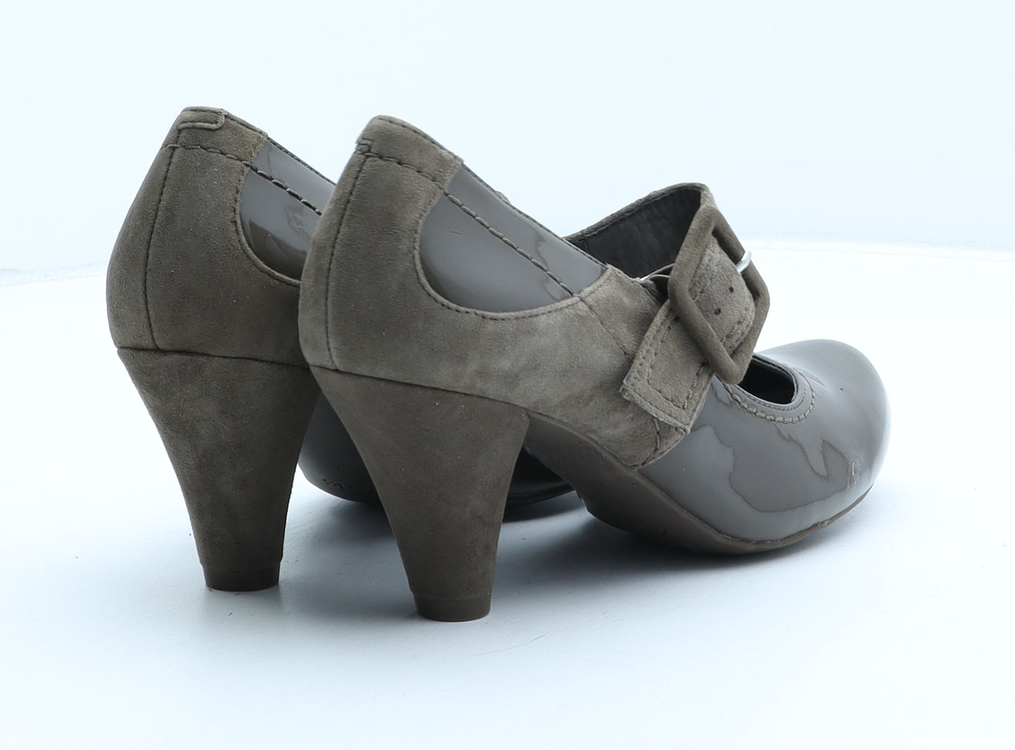 Clarks Womens Brown Synthetic Court Heel UK 5