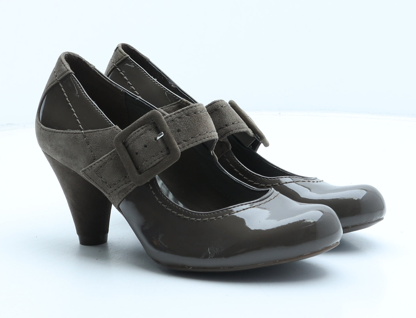 Clarks Womens Brown Synthetic Court Heel UK 5