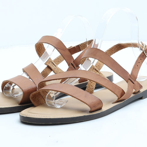 Papaya Womens Brown Synthetic Strappy Sandal UK 7