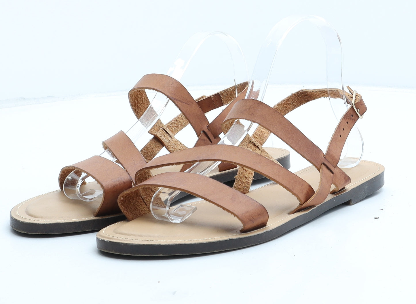 Papaya Womens Brown Synthetic Strappy Sandal UK 7