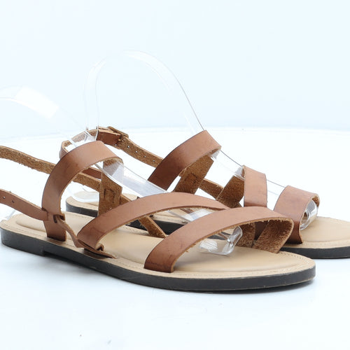 Papaya Womens Brown Synthetic Strappy Sandal UK 7
