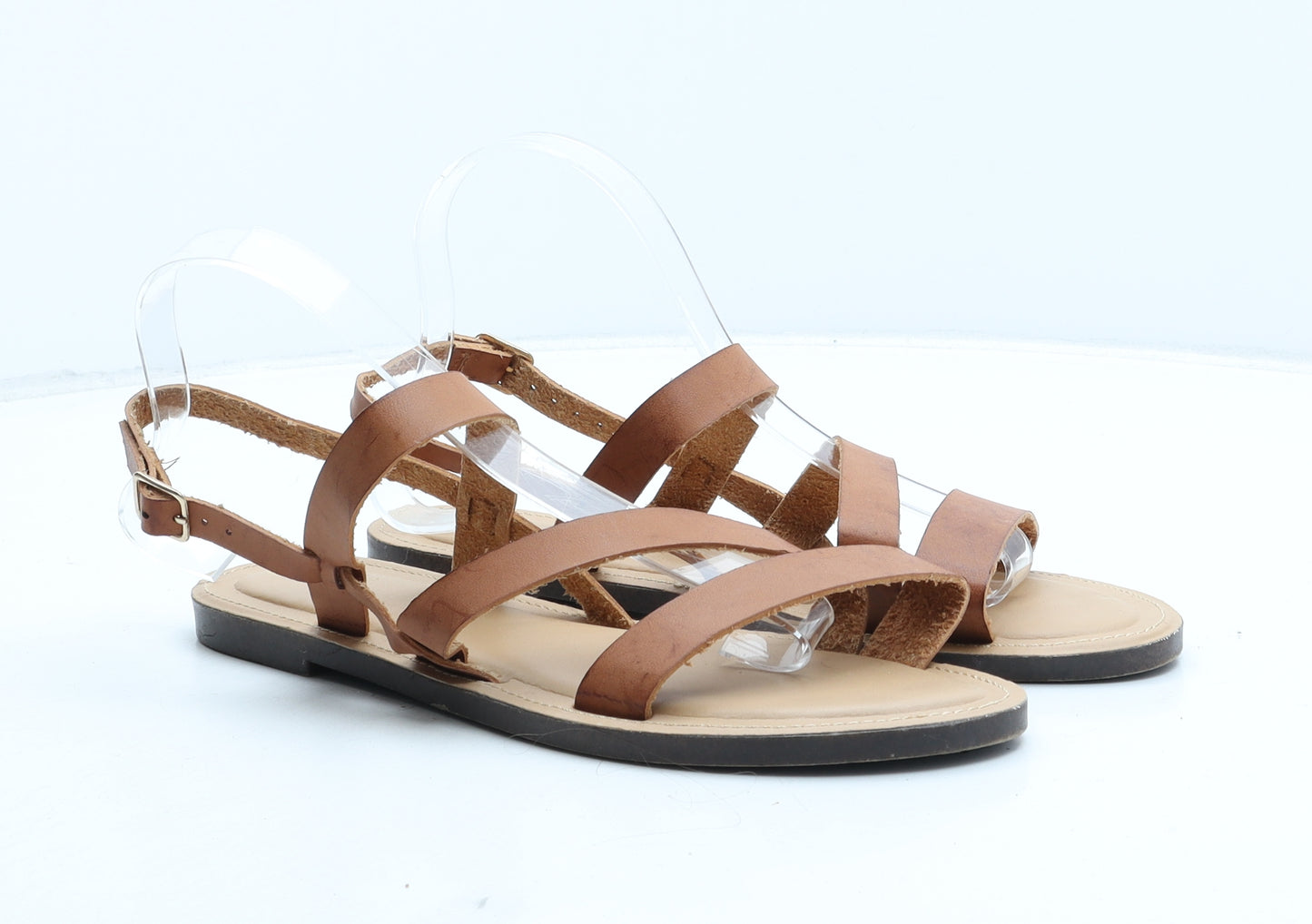 Papaya Womens Brown Synthetic Strappy Sandal UK 7