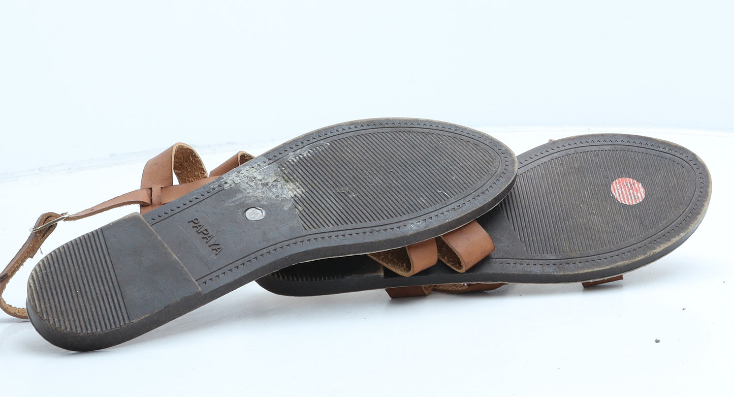 Papaya Womens Brown Synthetic Strappy Sandal UK 7