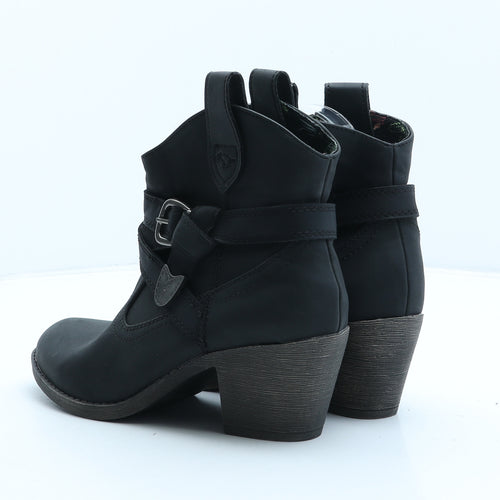 Rocket Dog Womens Black Synthetic Biker Boot UK 5