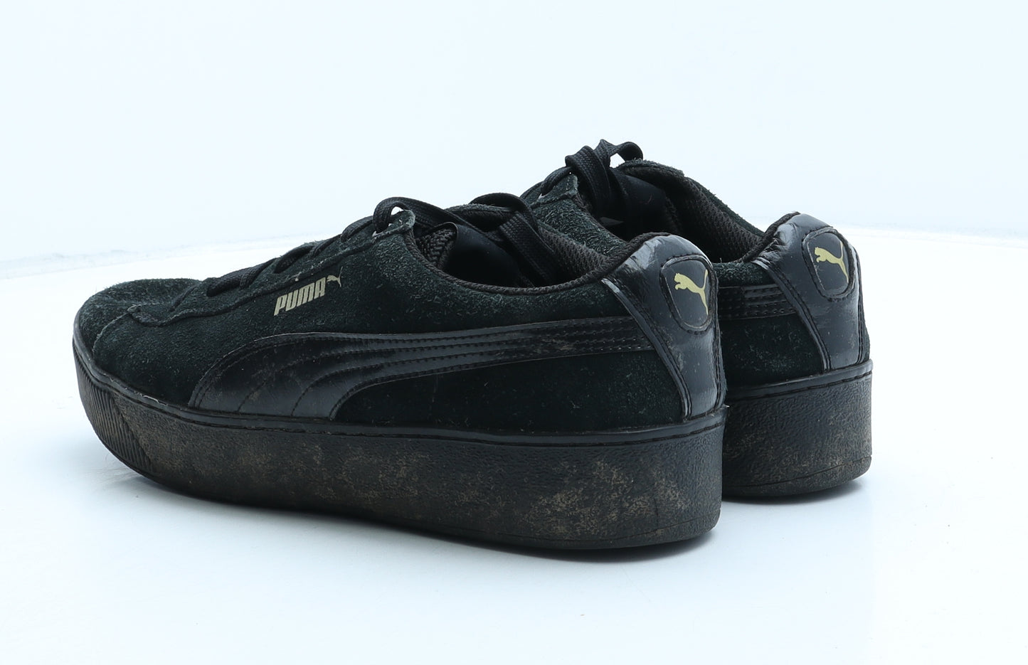 PUMA Womens Black Leather Trainer UK 8