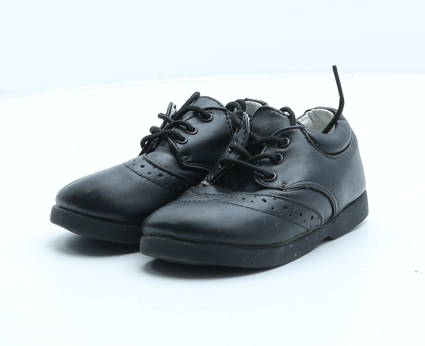 Paisley Of London Boys Black Synthetic Brogue Dress UK 5