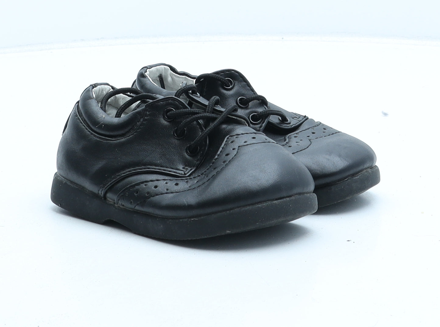 Paisley Of London Boys Black Synthetic Brogue Dress UK 5