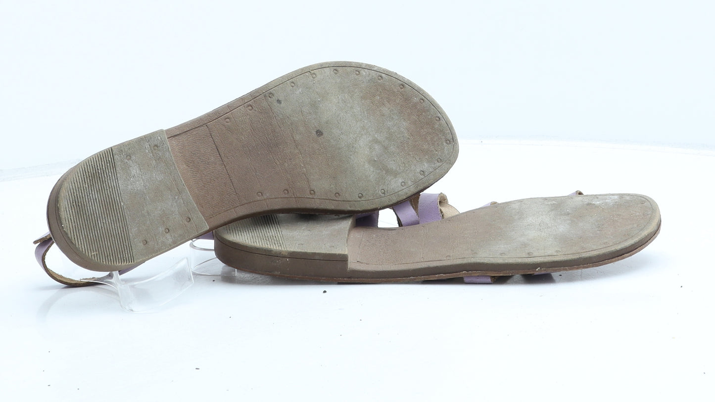 Marks and Spencer Womens Purple Leather Strappy Sandal UK 7