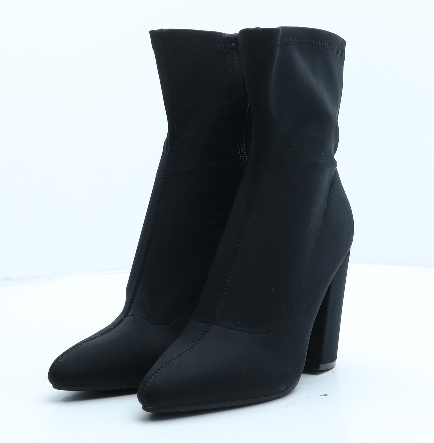 Preworn Womens Black Synthetic Sock Boot UK 4 37