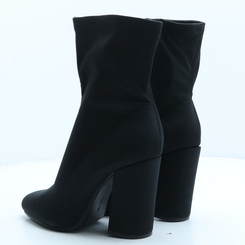 Preworn Womens Black Synthetic Sock Boot UK 4 37