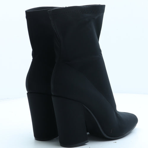 Preworn Womens Black Synthetic Sock Boot UK 4 37
