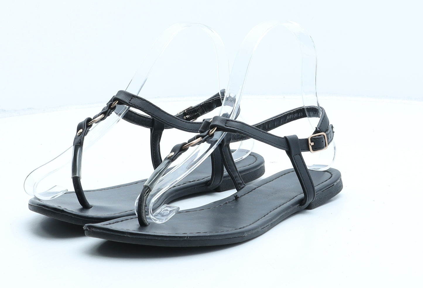 New Look Womens Black Synthetic Thong Sandal UK 5