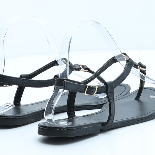 New Look Womens Black Synthetic Thong Sandal UK 5