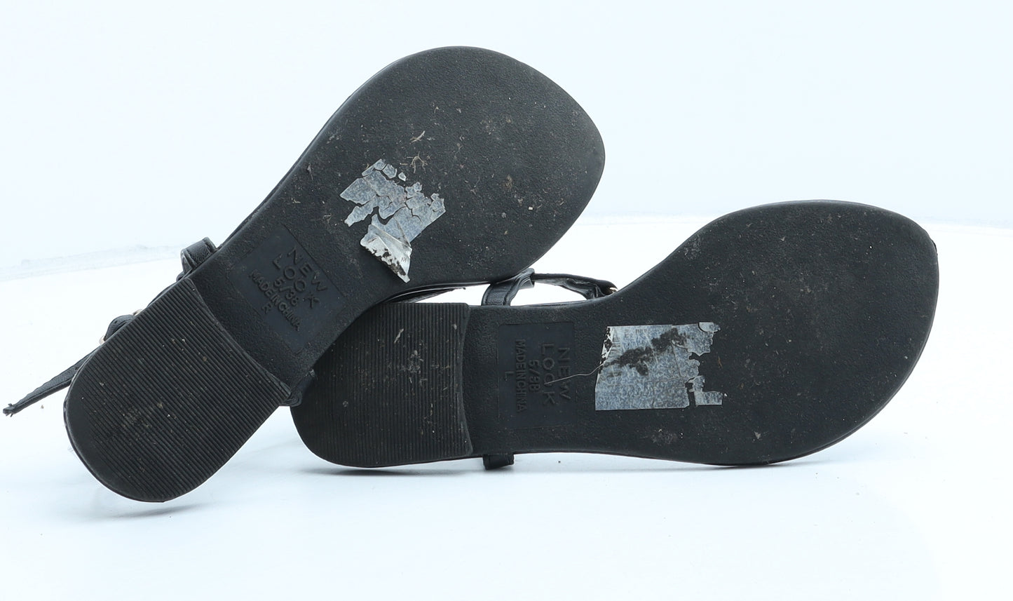 New Look Womens Black Synthetic Thong Sandal UK 5