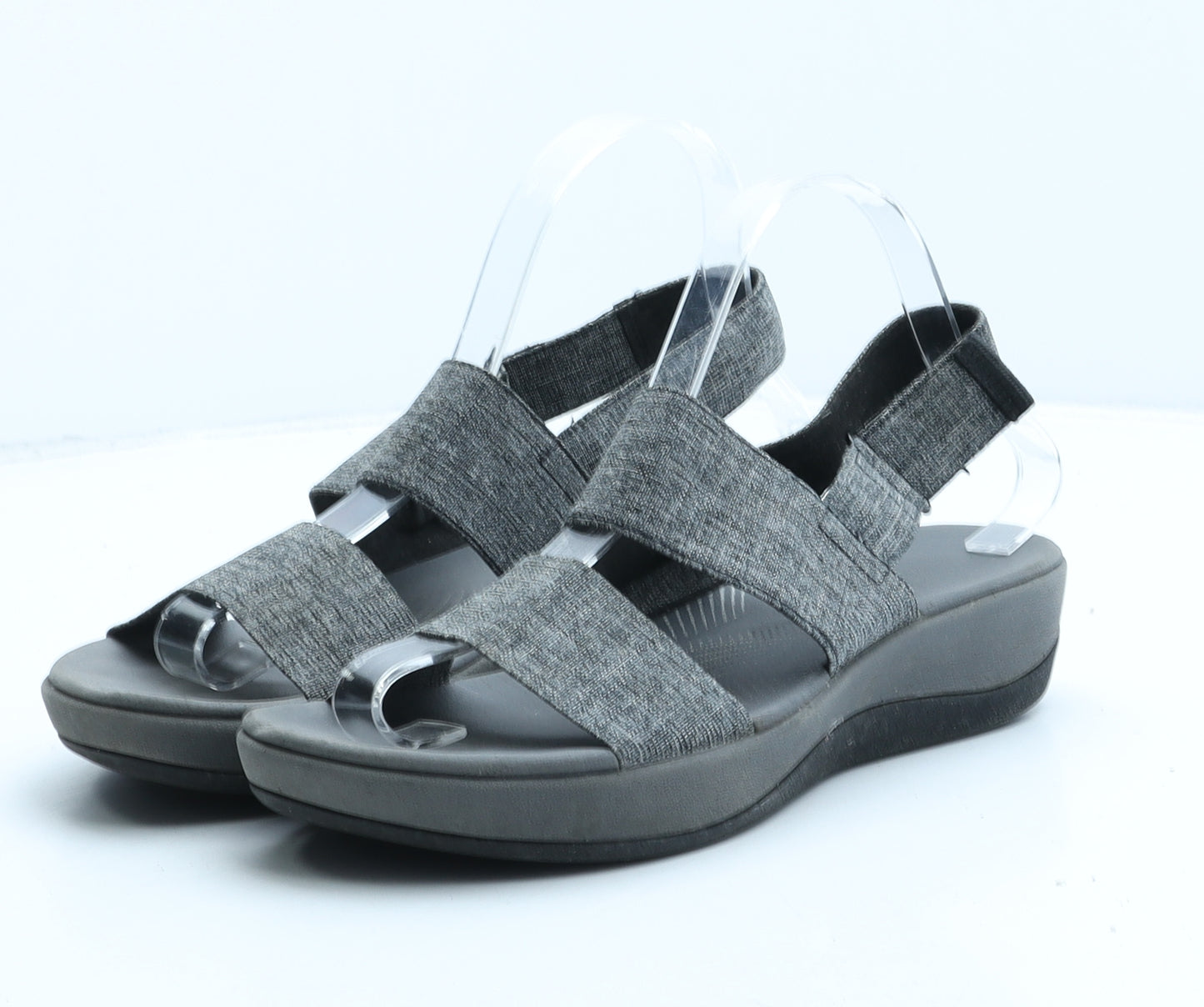 Clarks Womens Grey Synthetic Slingback Sandal UK 5
