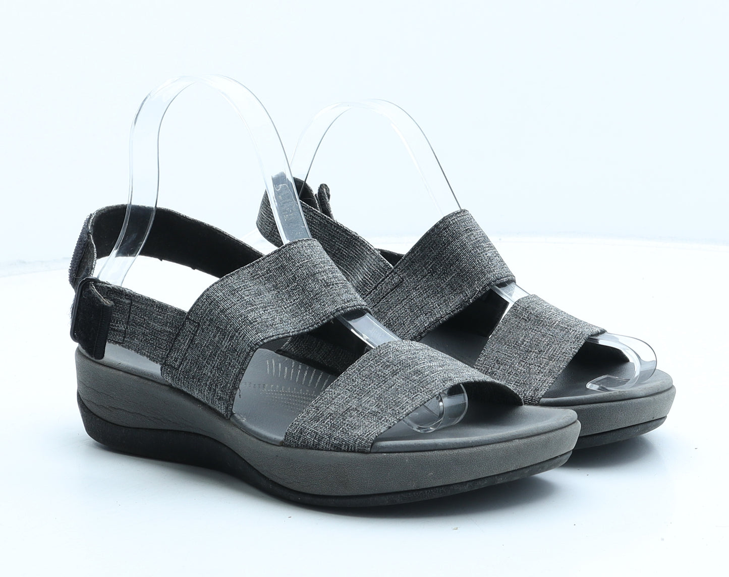 Clarks Womens Grey Synthetic Slingback Sandal UK 5