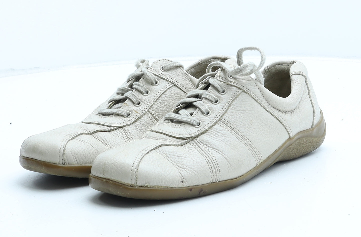 FootGlove Womens Beige Synthetic Trainer UK 4