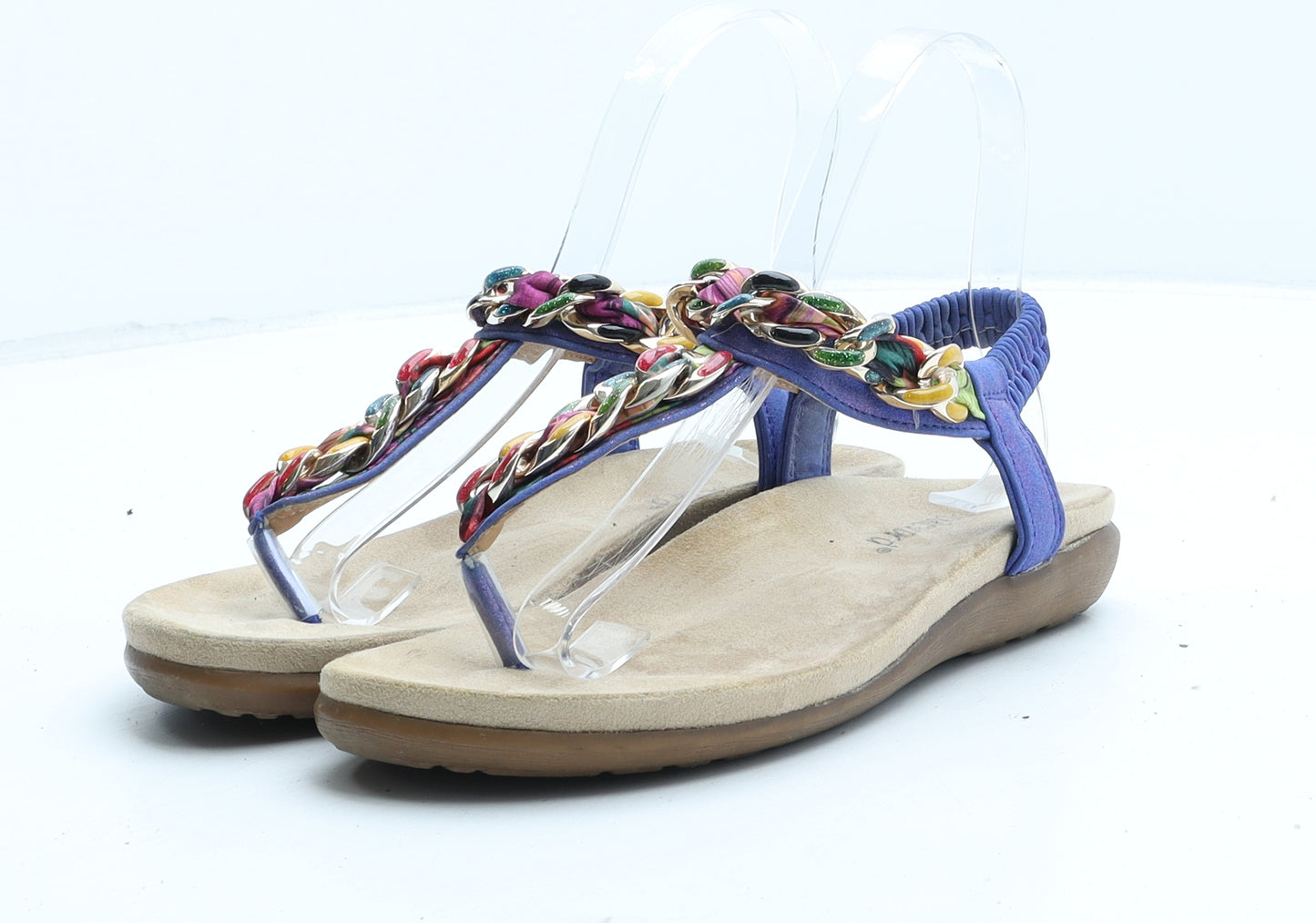 Boulevard Womens Blue Synthetic Slingback Sandal UK 3