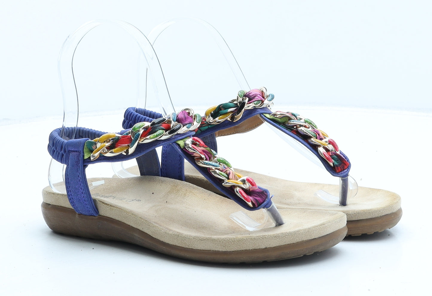 Boulevard Womens Blue Synthetic Slingback Sandal UK 3