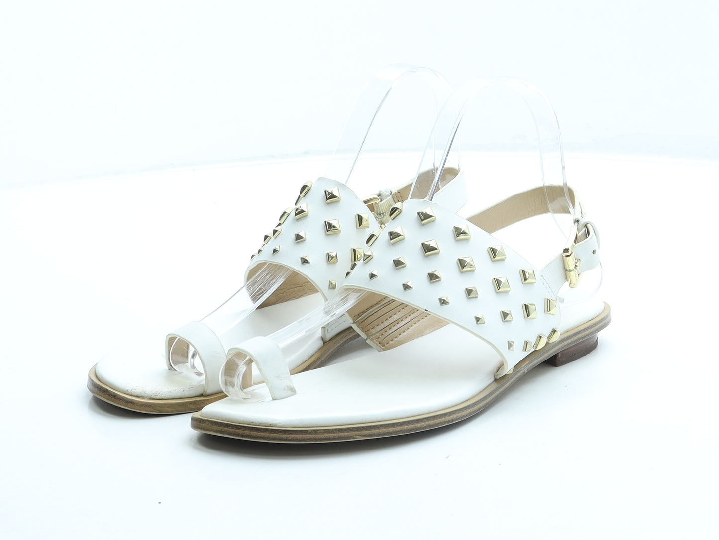 Michael Kors Womens White Leather Slingback Sandal UK 6