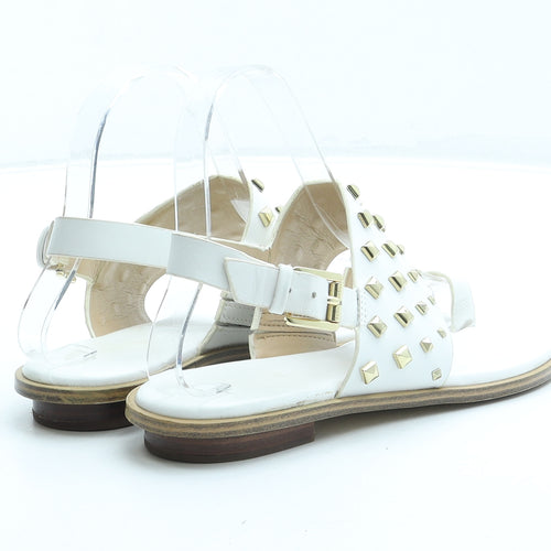 Michael Kors Womens White Leather Slingback Sandal UK 6