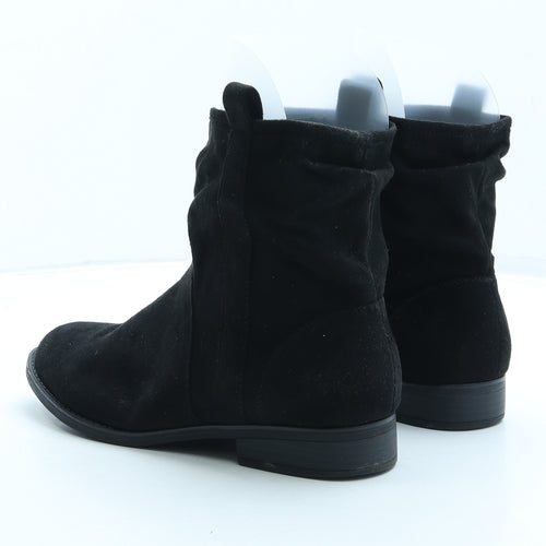 F&F Womens Black Synthetic Bootie Boot UK 6 39