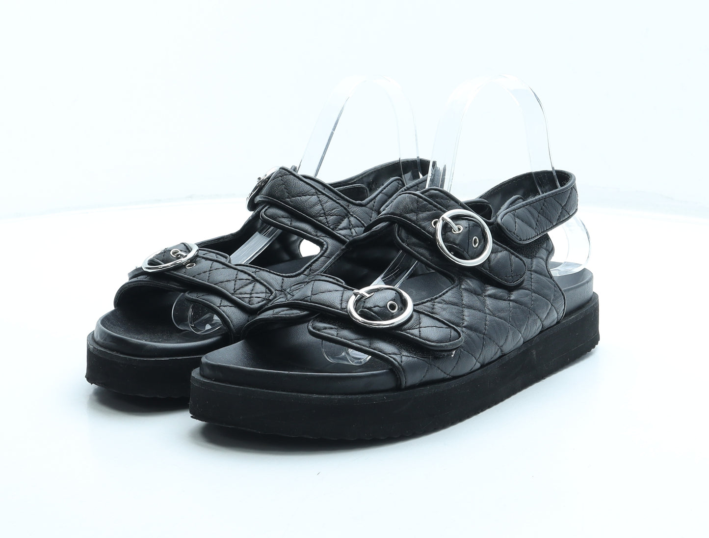 Simply Be Womens Black Synthetic Slingback Sandal UK 7