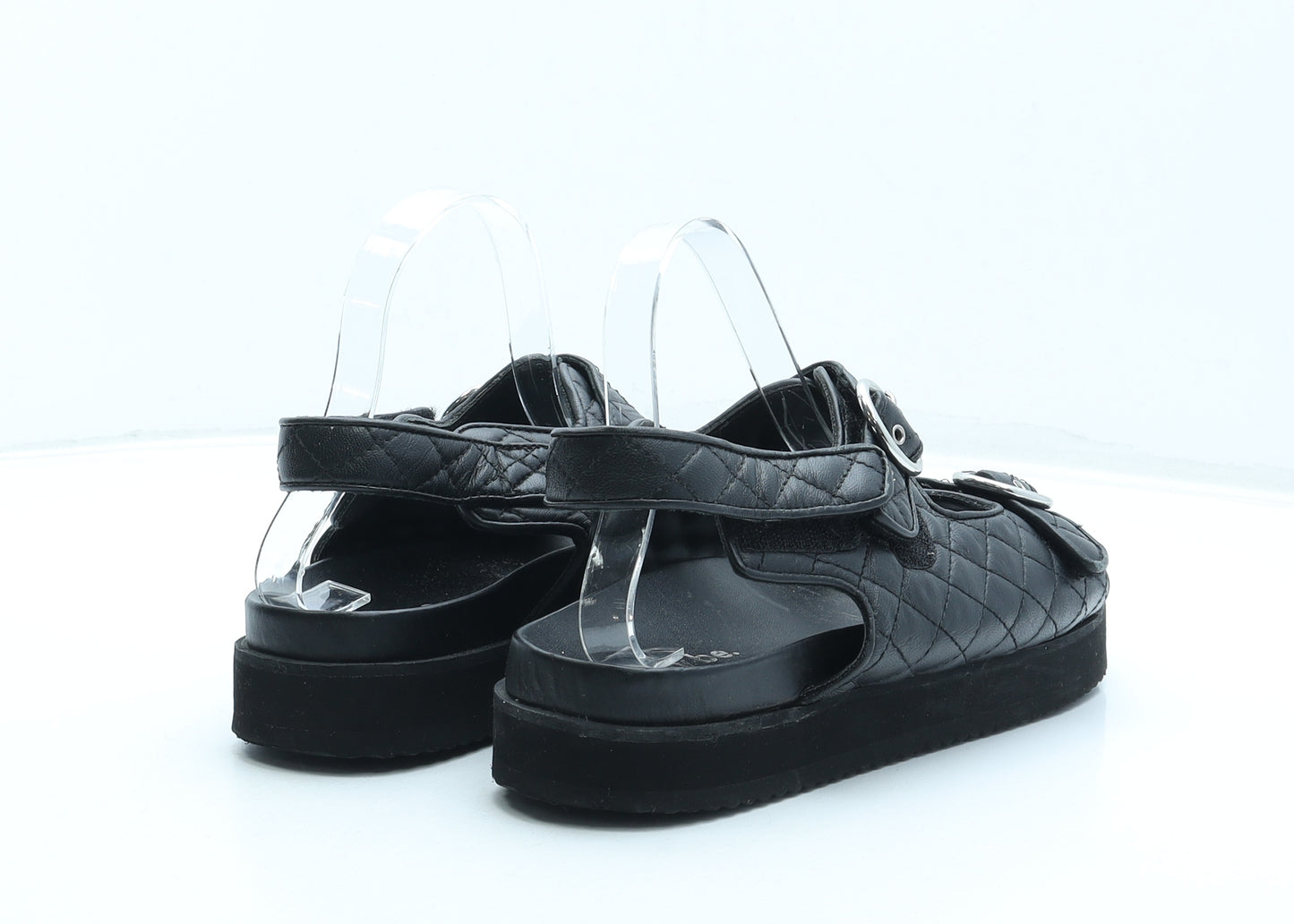 Simply Be Womens Black Synthetic Slingback Sandal UK 7